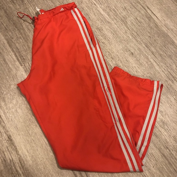 adidas Pants - Adidas Track Pants nylon orange inseam 30”